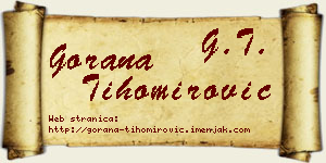 Gorana Tihomirović vizit kartica